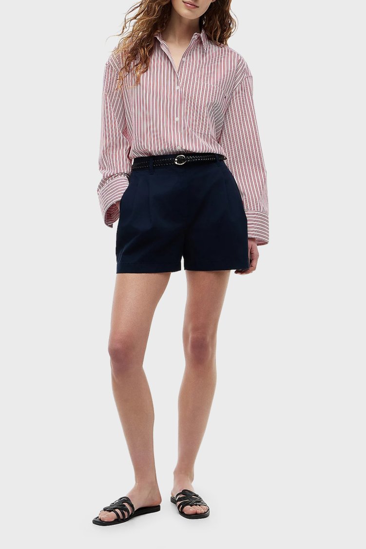 Tommy Hilfiger Poplin Çizgili Oversize Kadın Gömlek WW0WW51129 0FC Beyaz-kırmızı - Tommy Hilfiger (1)
