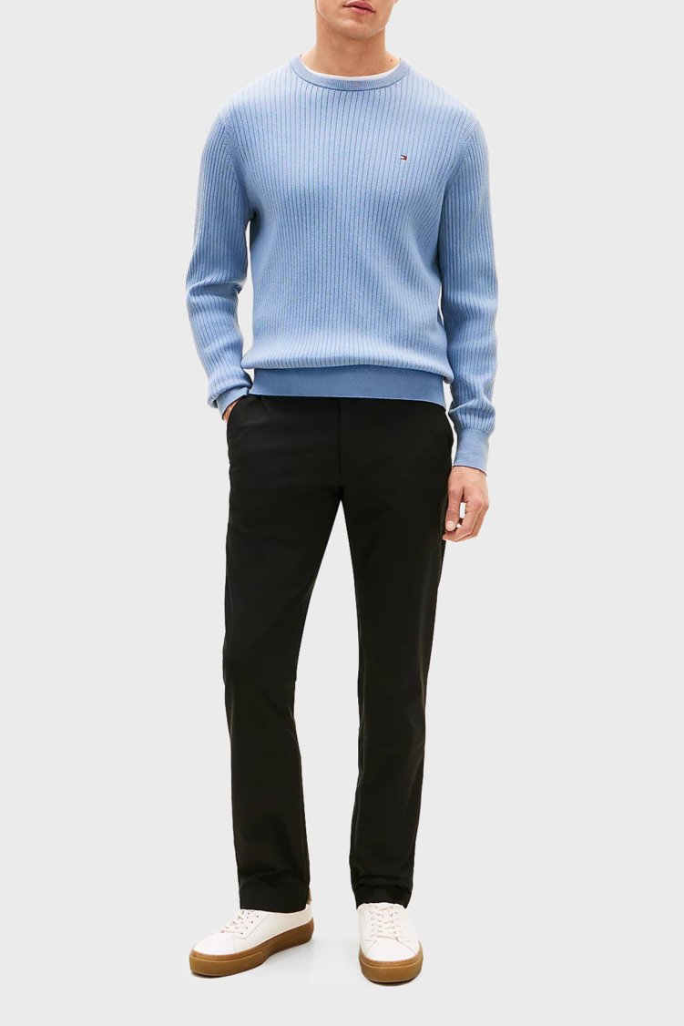 Tommy Hilfiger Straight Fit Normal Bel Düz Paça Erkek Pantolon MW0MW43408 BDS SİYAH - Tommy Hilfiger