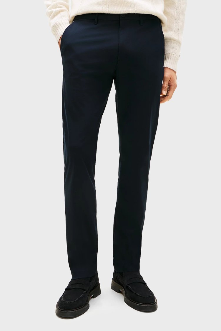 Tommy Hilfiger Straight Fit Normal Bel Düz Paça Erkek Pantolon MW0MW43408 DW5 LACİVERT - Tommy Hilfiger (1)
