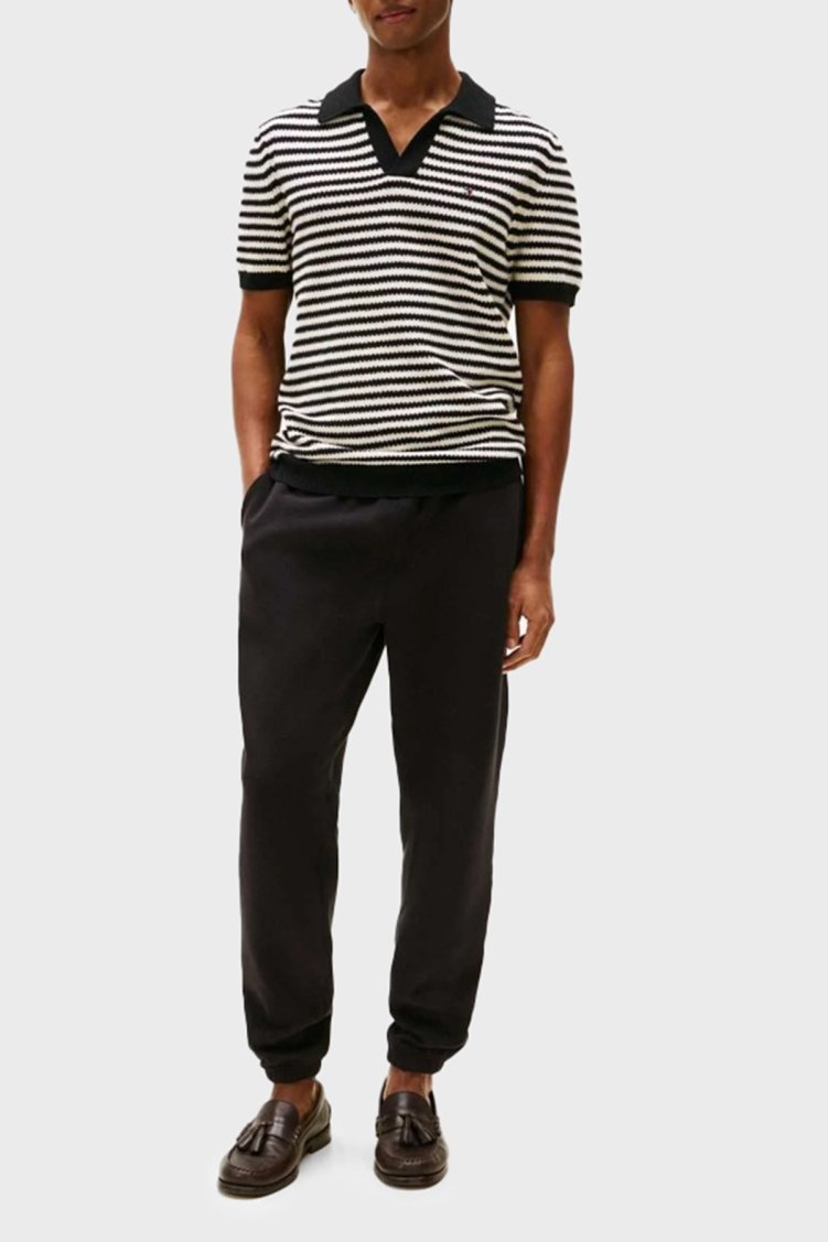 Tommy Hilfiger Streç Pamuklu Regular Fit Normal Bel Dar Paça Jogger Erkek Pantolon MW0MW39409 BDS SİYAH - Tommy Hilfiger (1)