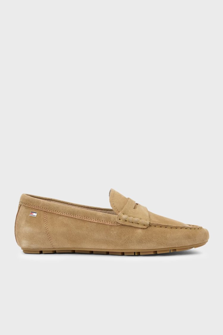 Tommy Hilfiger Süet Loafer Kadın Ayakkabı FW0FW08558 RBC KOYU HAKİ - Tommy Hilfiger