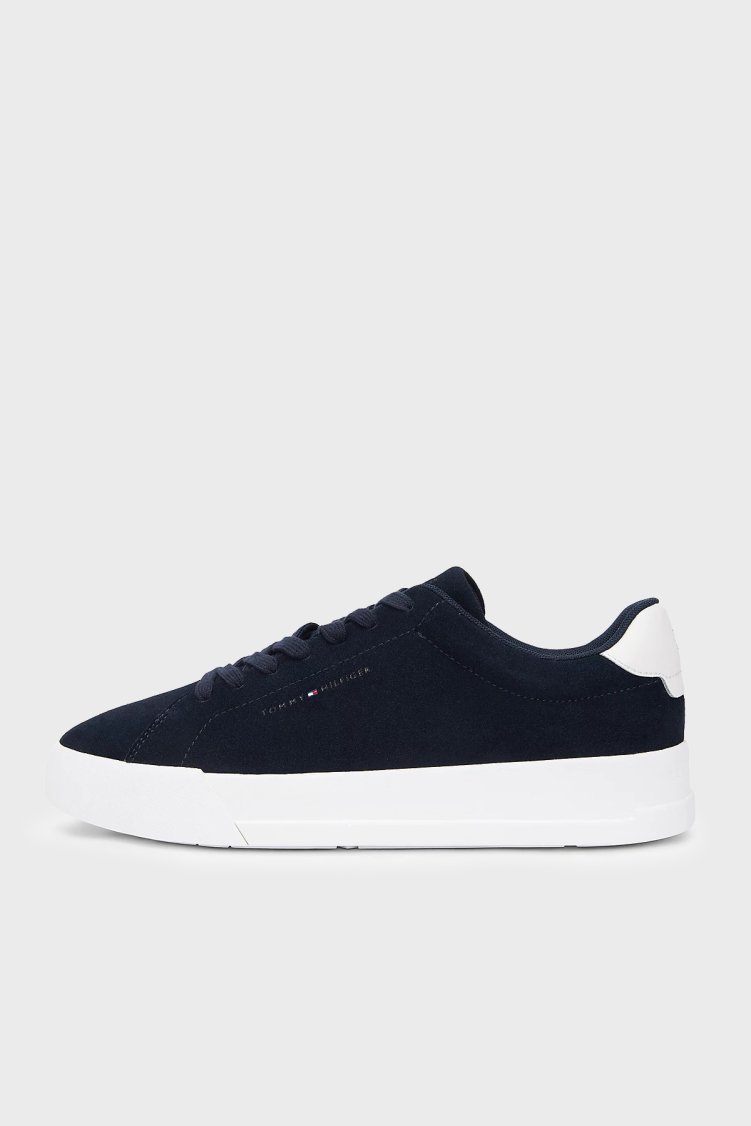 Tommy Hilfiger Süet Logolu Sneaker Erkek Ayakkabı FM0FM05716 DW5 LACİVERT - Tommy Hilfiger (1)