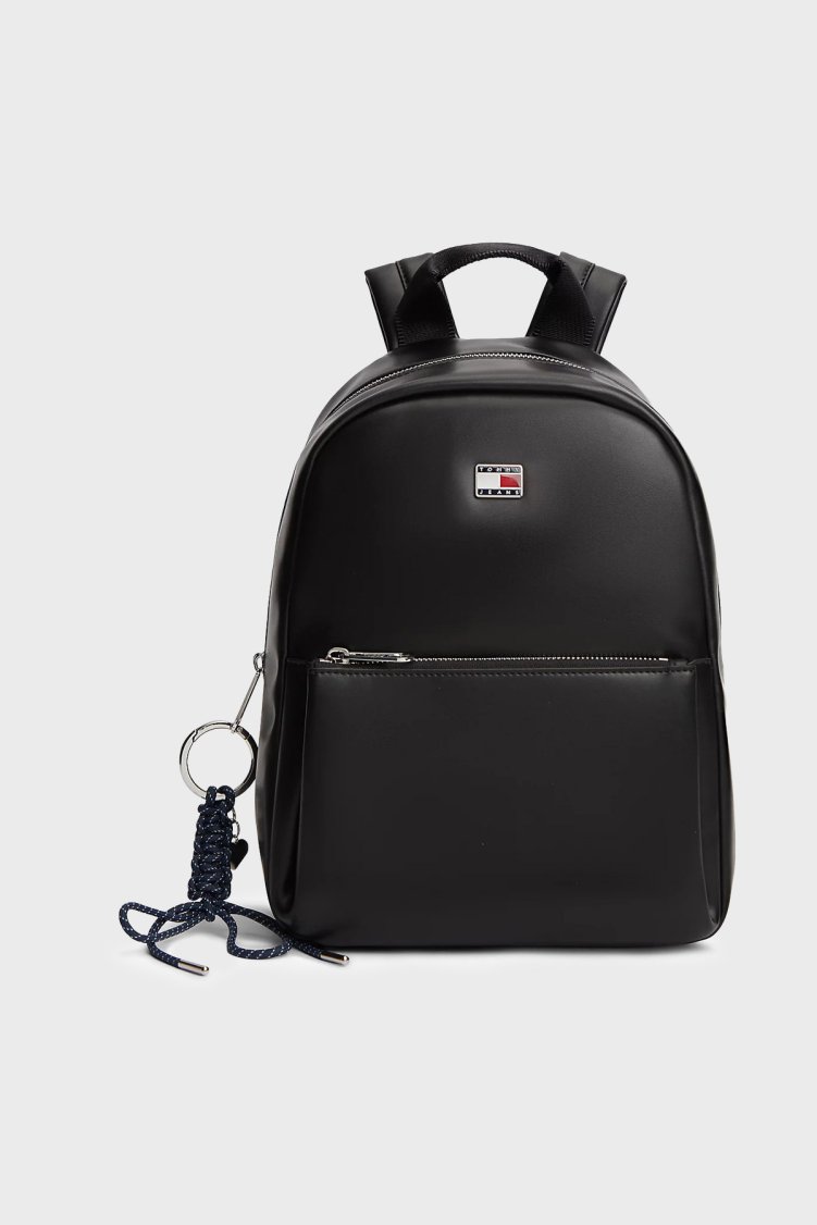 Tommy Jeans Charmlı Ayarlanabilir Omuz Askılı Kadın Sırt Çantası AW0AW18579 BDS SİYAH - Tommy Jeans