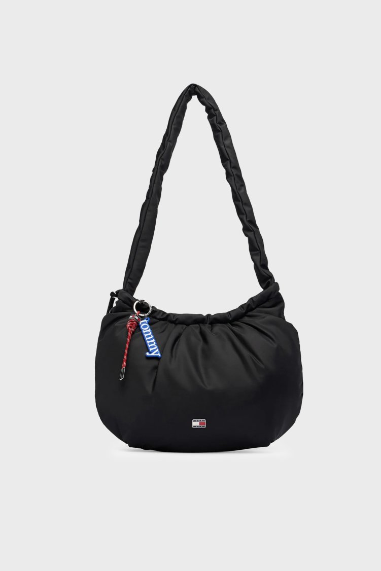Tommy Jeans Charmlı Omuz Askılı Kadın Çanta AW0AW18783 BDS Siyah - Tommy Hilfiger