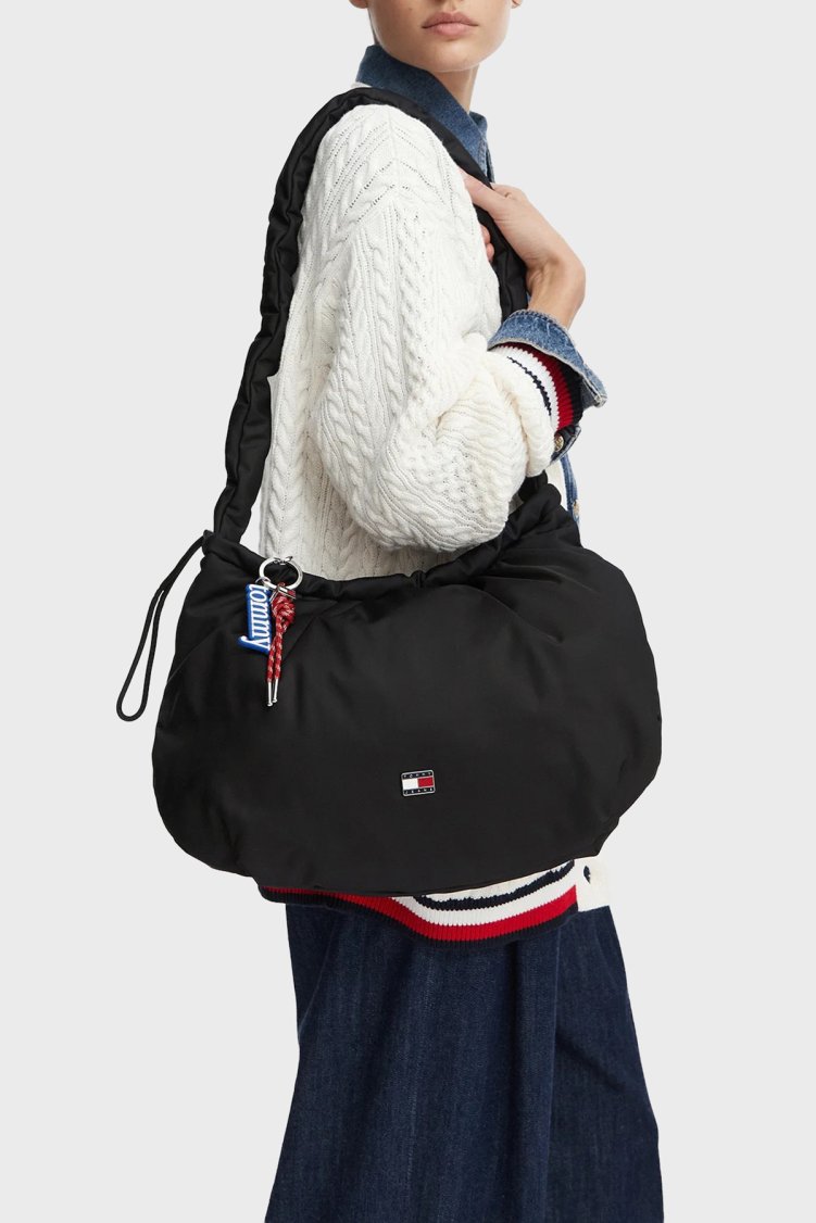 Tommy Jeans Charmlı Omuz Askılı Kadın Çanta AW0AW18783 BDS Siyah - Tommy Hilfiger (1)