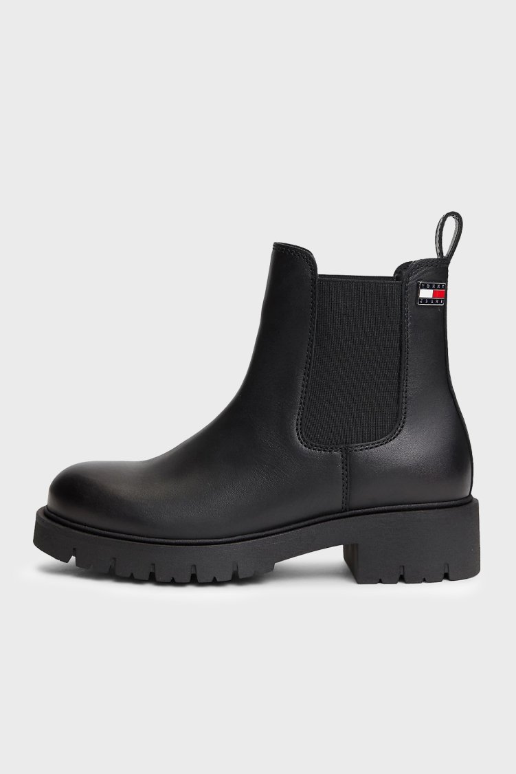 Tommy Jeans Deri Kalın Taban Kadın Bot EN0EN03105 BDS Siyah - Tommy Jeans (1)
