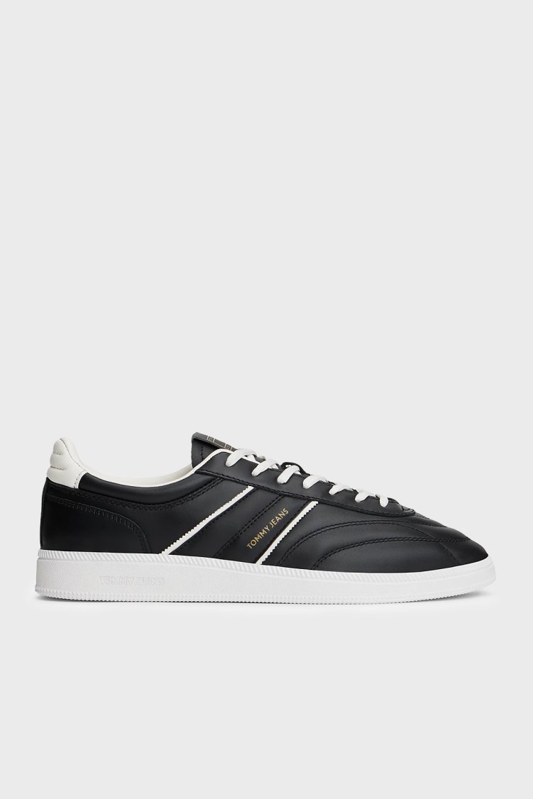 Tommy Jeans Deri Sneaker Erkek Ayakkabı EM0EM01708 BDS SİYAH - Tommy Jeans
