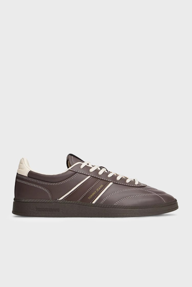 Tommy Jeans Deri Sneaker Erkek Ayakkabı EM0EM01708 GW1 KAHVE - Tommy Jeans
