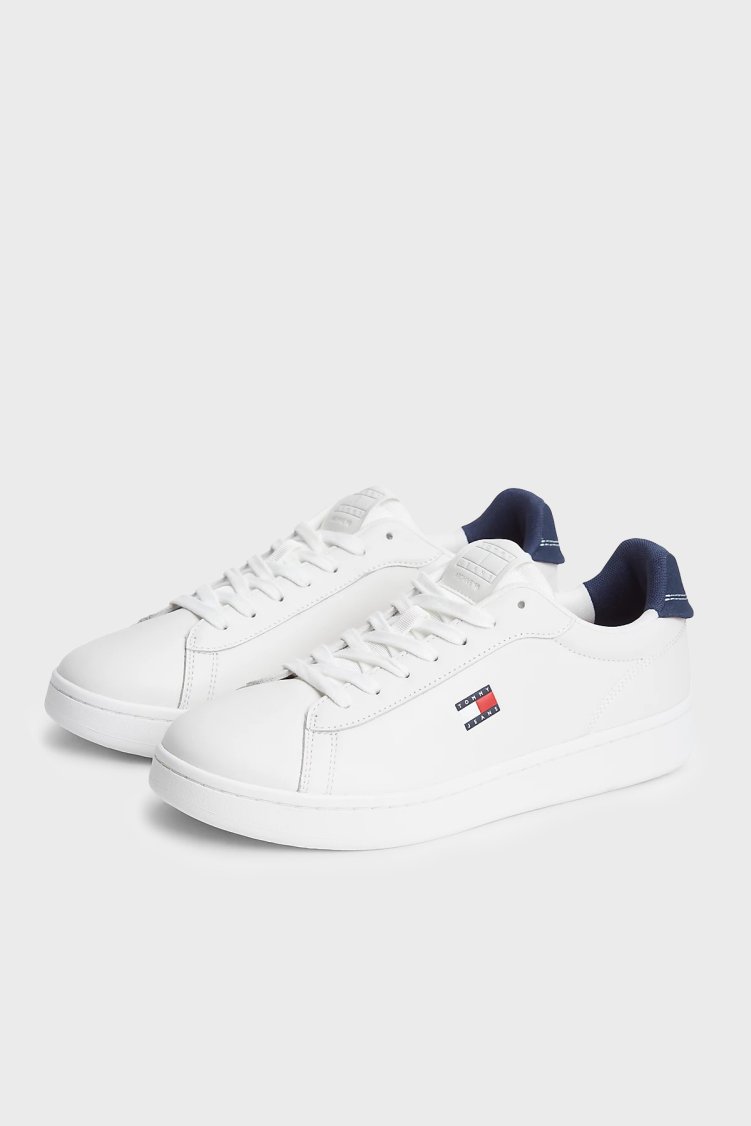 Tommy Jeans Deri Sneaker Erkek Ayakkabı EM0EM01791 0GZ Beyaz-mavi - Tommy Jeans (1)