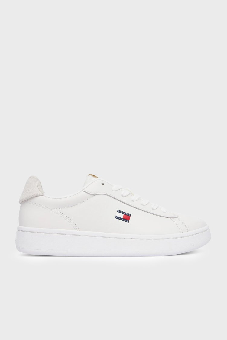 Tommy Jeans Deri Sneaker Kadın Ayakkabı EN0EN03146 YBL Beyaz - Tommy Jeans