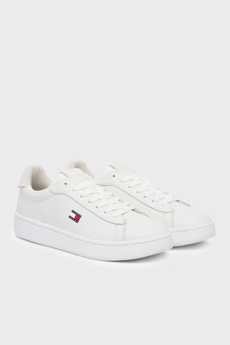 Tommy Jeans Deri Sneaker Kadın Ayakkabı EN0EN03146 YBL Beyaz - Tommy Jeans (1)