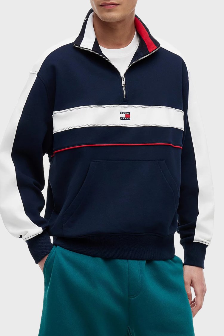 Tommy Jeans Erkek Sweat DM0DM23244 C1G Lacivert - Tommy Jeans