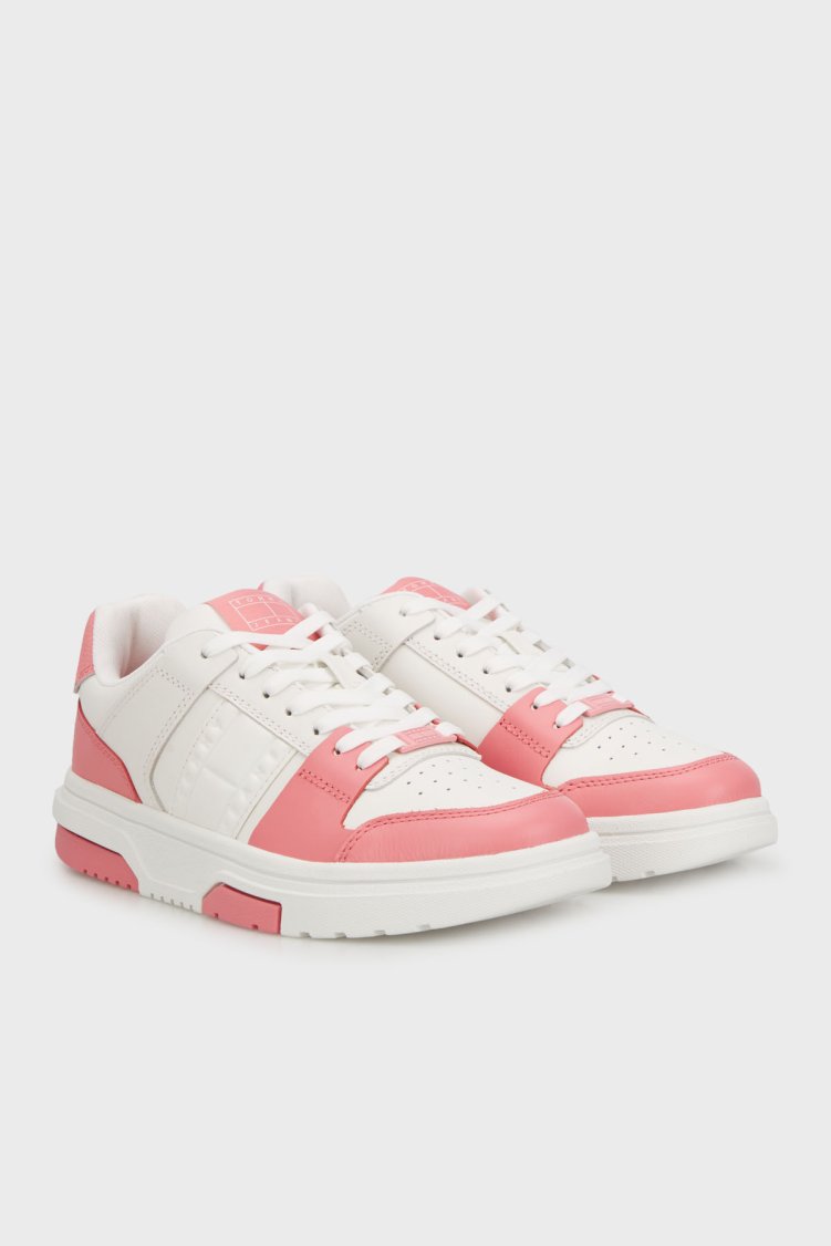 Tommy Jeans Hakiki Deri Sneaker Kadın Ayakkabı EN0EN02783 TIG BEYAZ-PEMBE - Tommy Jeans (1)