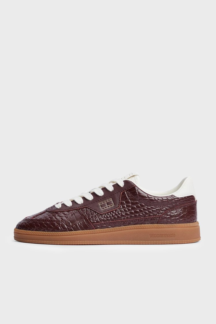 Tommy Jeans Hakiki Deri Sneaker Kadın Ayakkabı EN0EN03121 GSA Kahve - Tommy Jeans (1)