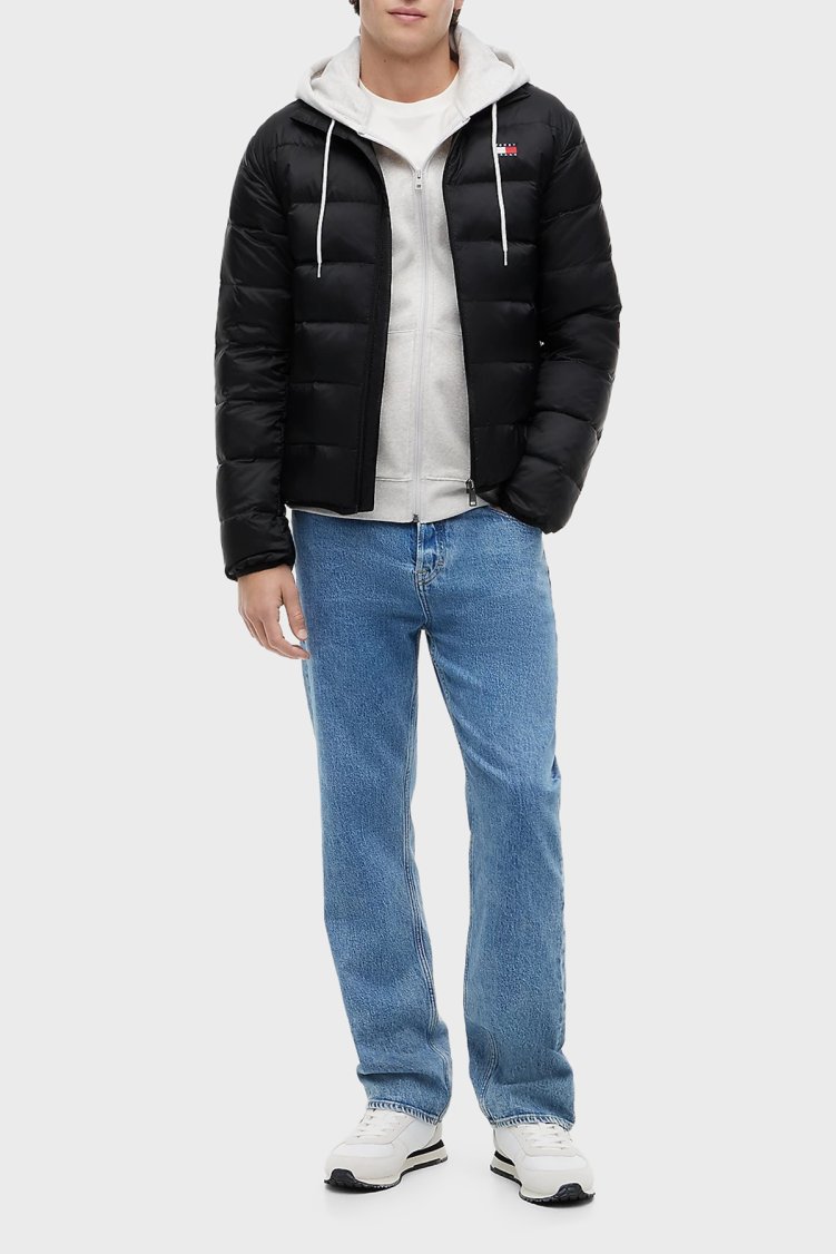 Tommy Jeans Kapitoneli Relaxed Fit Dik Yaka Erkek Mont DM0DM23231 BDS Siyah - Tommy Jeans (1)