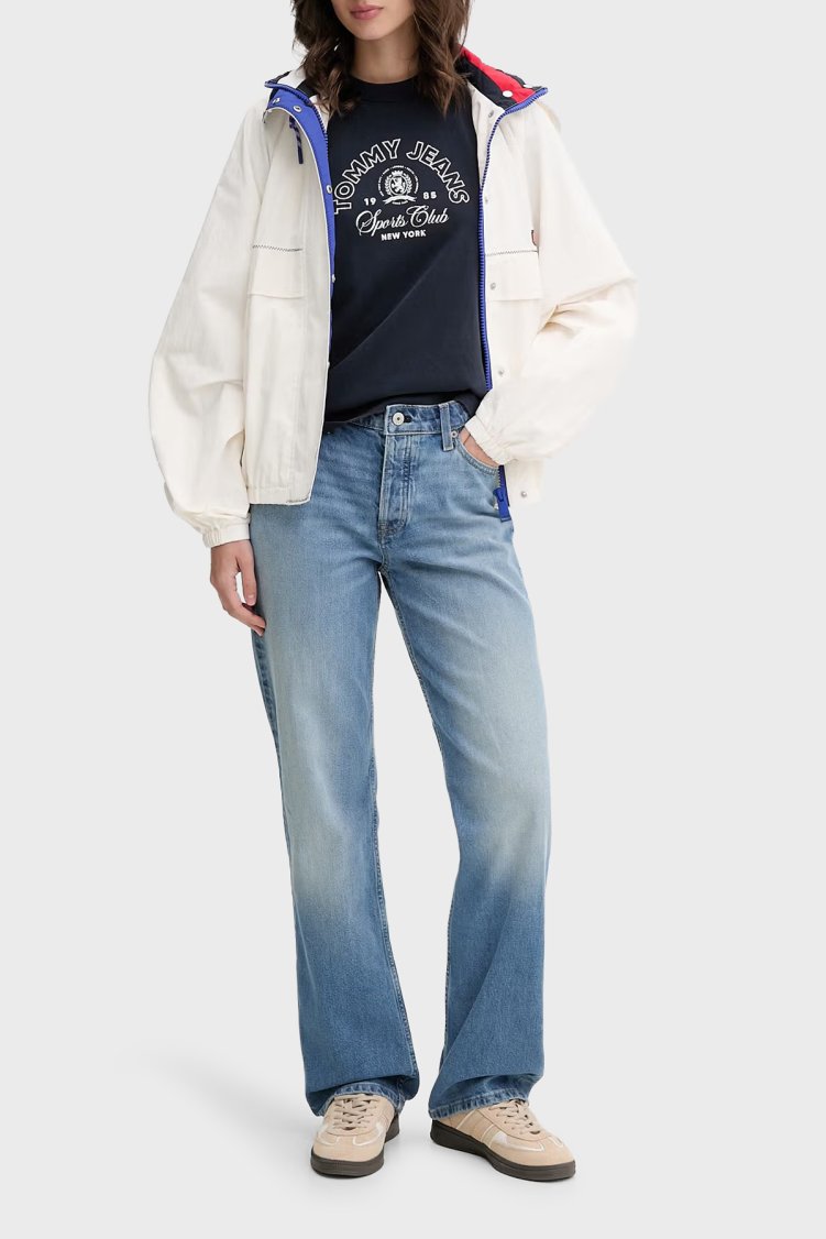 Tommy Jeans Kapüşonlu Yaka Fermuarlı Kadın Mont DW0DW22915 YBH Beyaz - Tommy Jeans (1)
