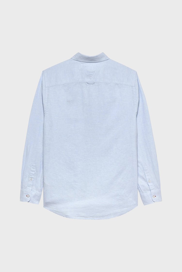 Tommy Jeans Keten ve Pamuk Karışımlı Uzun Kollu Erkek Gömlek DM0DM22761 C3Q AÇIK MAVİ - Tommy Jeans (1)