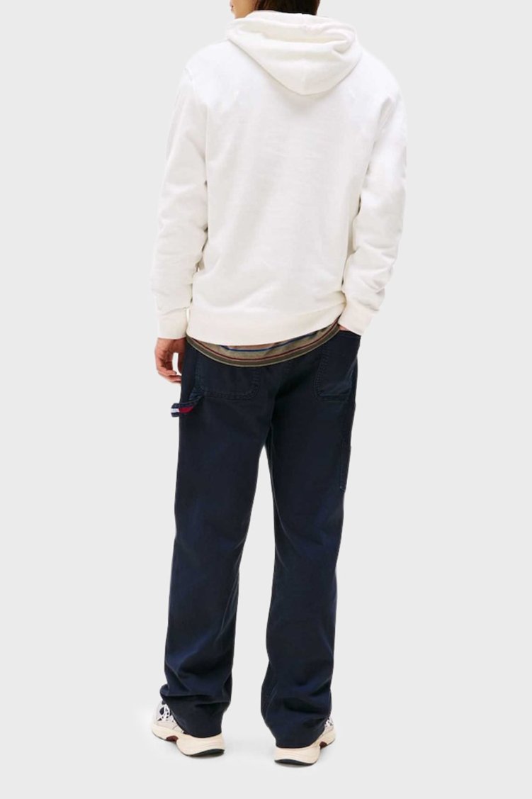 Tommy Jeans Logolu % 100 Pamuk Regular Fit Kapüşonlu Erkek Sweat DM0DM22113 YBL BEYAZ - Tommy Jeans (1)