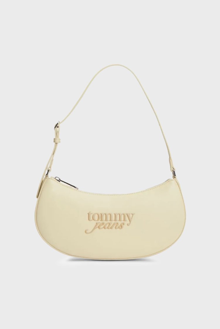 Tommy Jeans Logolu Ayarlanabilir Askılı Kadın Çanta AW0AW18773 ACX Bej - Tommy Jeans