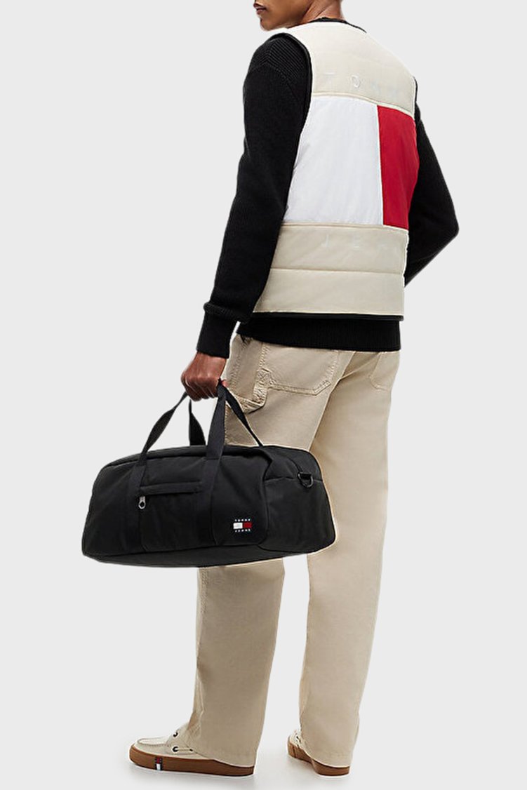 Tommy Jeans Logolu Çıkarılabilir Askılı Erkek Valiz AM0AM14470 BDS Siyah - Tommy Hilfiger (1)