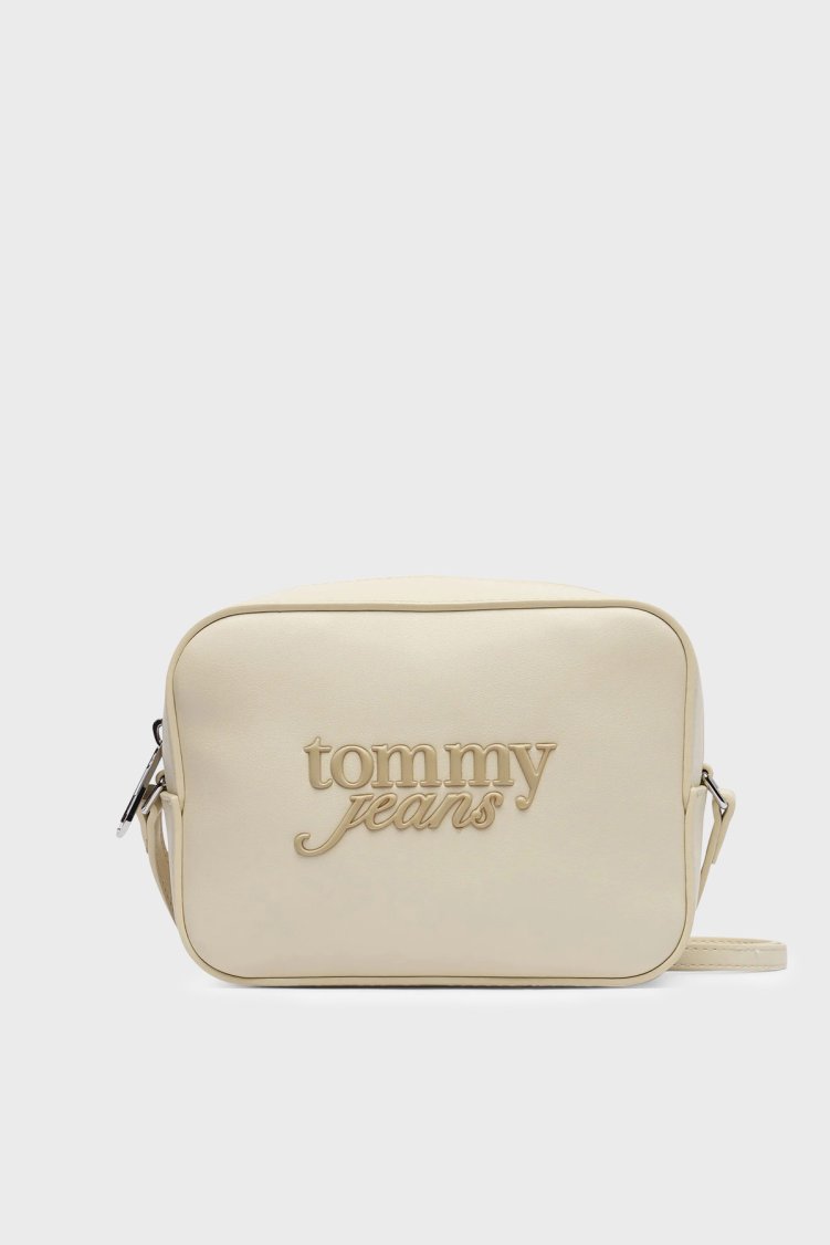 Tommy Jeans Logolu Çıkarılabilir Askılı Kadın Çanta AW0AW18451 ACX Bej - Tommy Jeans