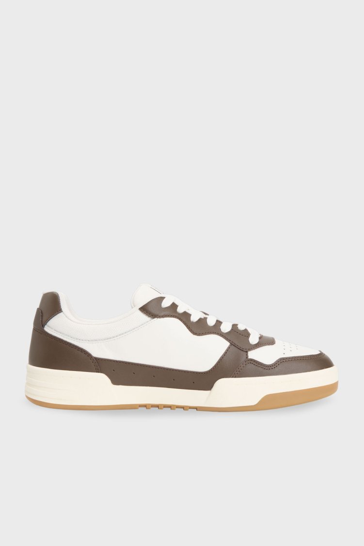 Tommy Jeans Logolu Deri Sneaker Erkek Ayakkabı EM0EM01443 0LI BEYAZ - Tommy Jeans