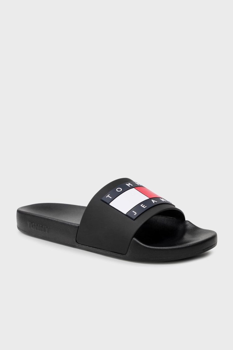 Tommy Jeans Logolu Düz Erkek Terlik EM0EM01191 BDS SİYAH - Tommy Jeans (1)