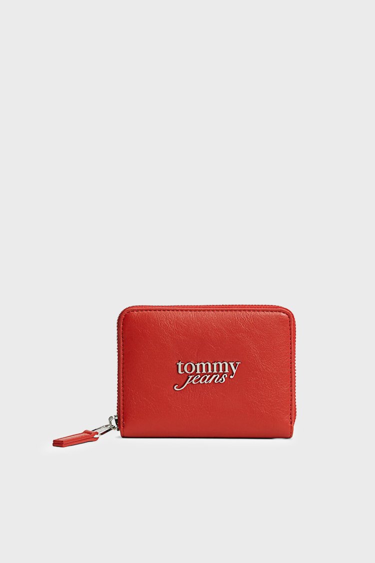 Tommy Jeans Logolu Fermuarlı Kadın Cüzdan AW0AW18794 XMP Kırmızı - Tommy Jeans