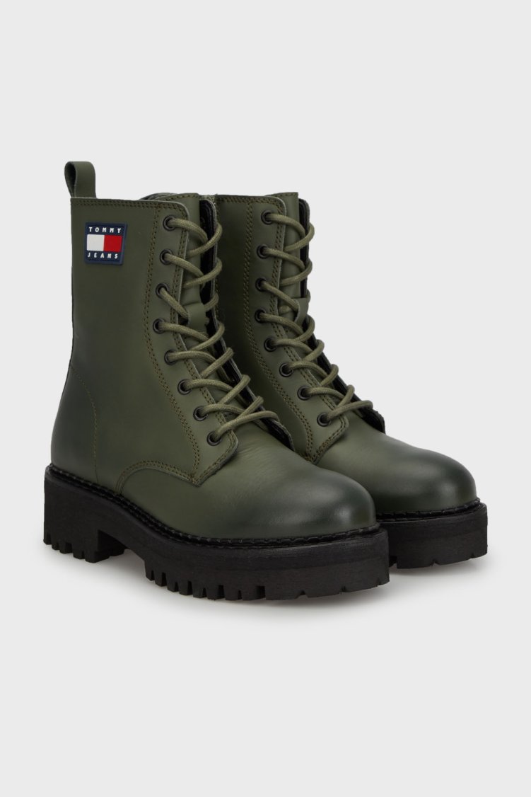 Tommy Jeans Logolu Fermuarlı Postal Kadın Bot EN0EN02628 M00 YEŞİL - Tommy Jeans (1)