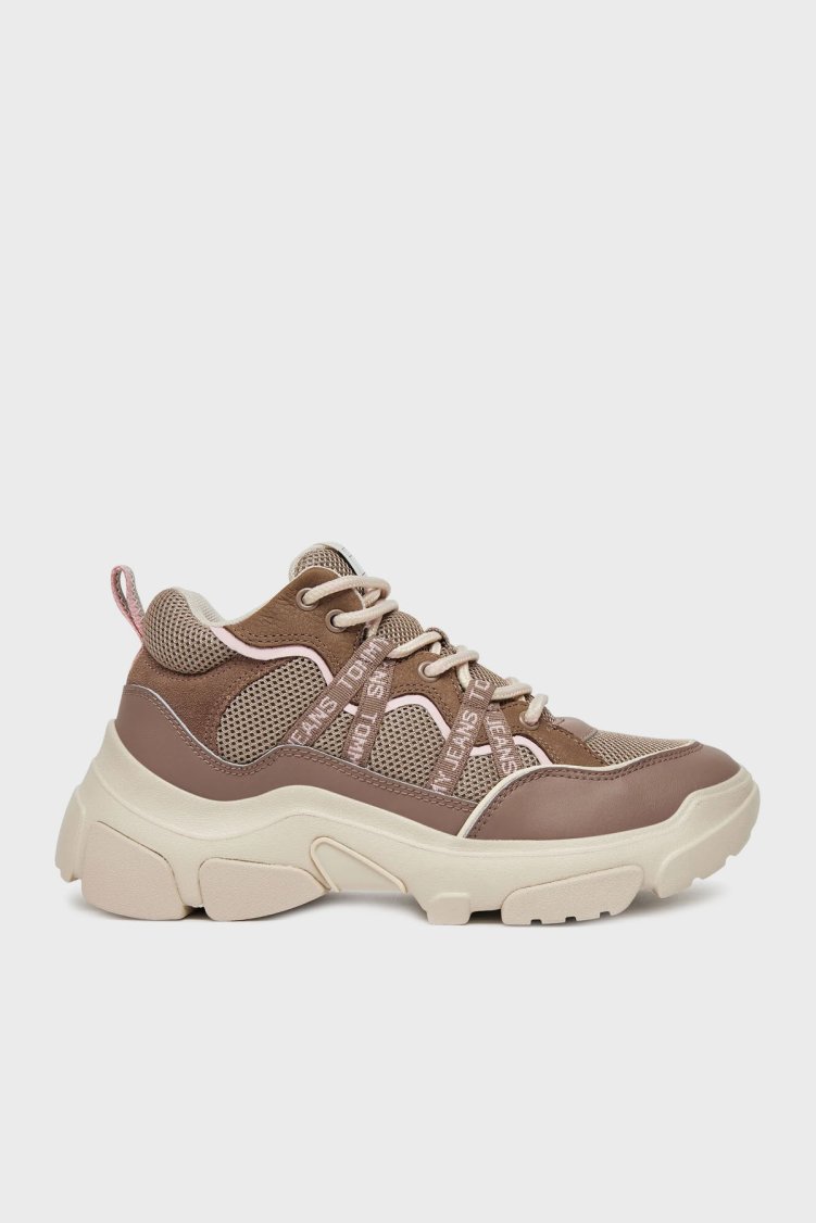 Tommy Jeans Logolu Kalın Tabanlı Sneaker Kadın Ayakkabı EN0EN02619 PKO KAHVE - Tommy Jeans