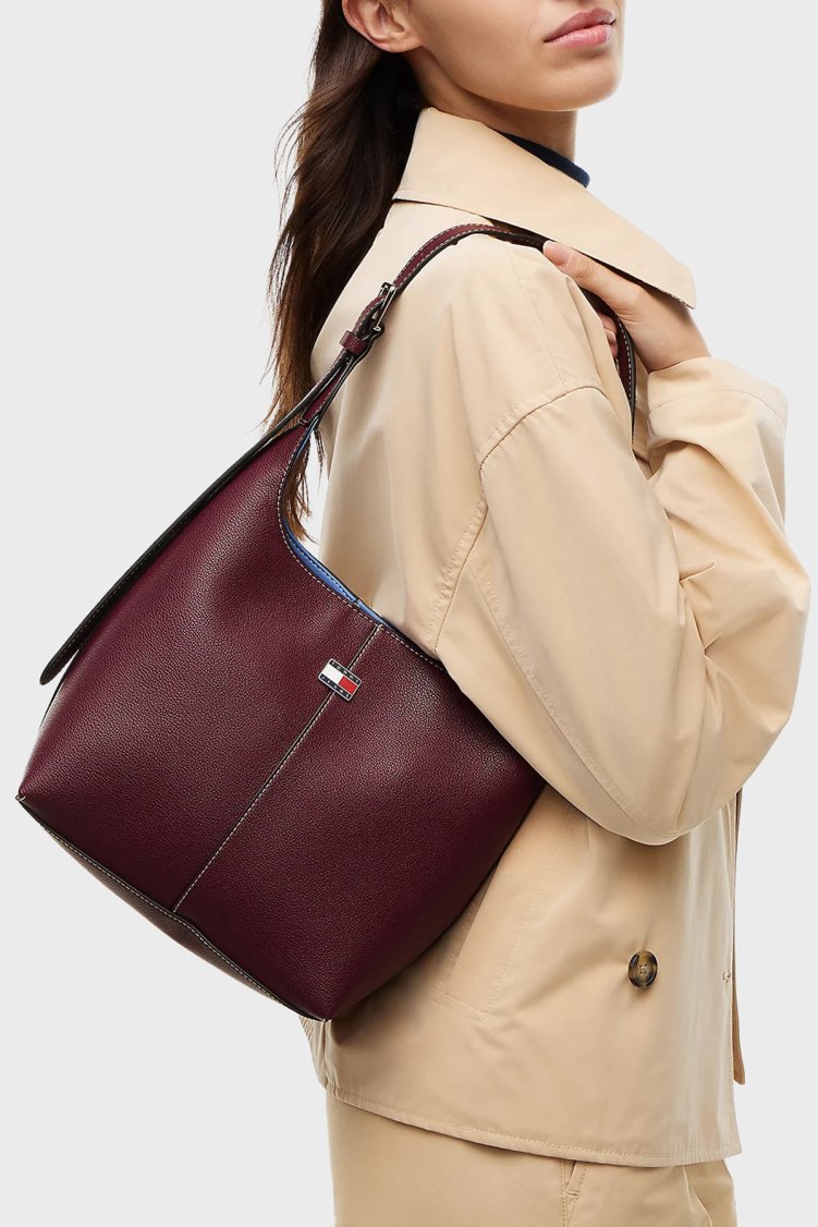 Tommy Jeans Logolu Omuz Askılı Kadın Çanta AW0AW19062 H04 Kahve - Tommy Hilfiger (1)