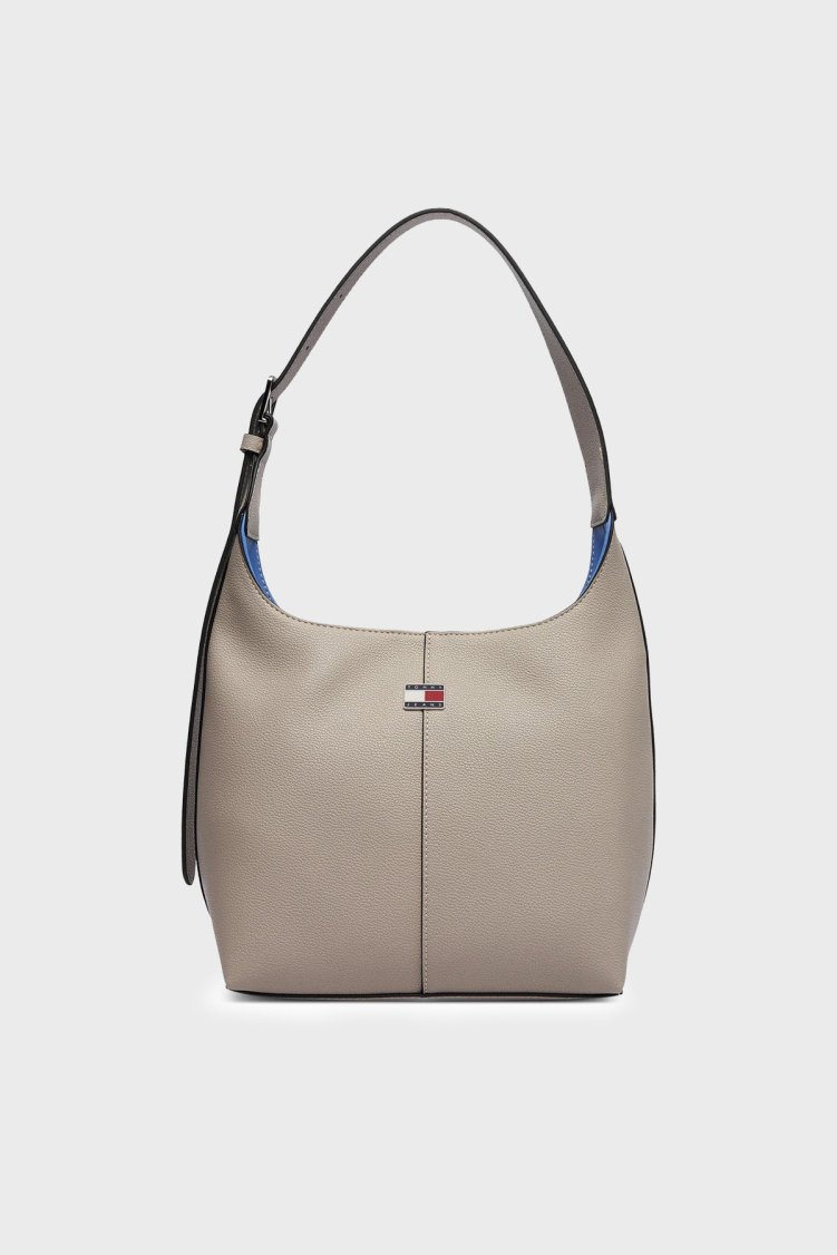 Tommy Jeans Logolu Omuz Askılı Kadın Çanta AW0AW19062 PKE Gri - Tommy Jeans