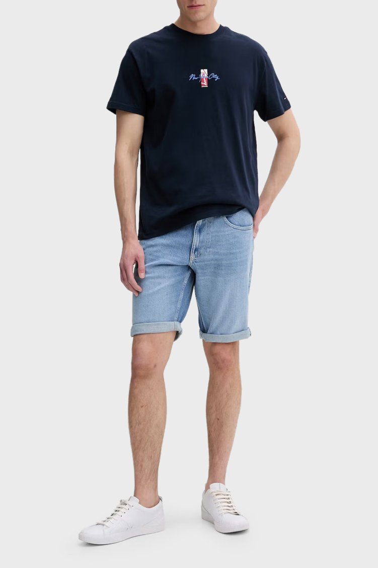 Tommy Jeans Logolu Pamuklu Regular Fit Bisiklet Yaka Erkek T Shirt DM0DM22532 C1G LACİVERT - Tommy Jeans (1)
