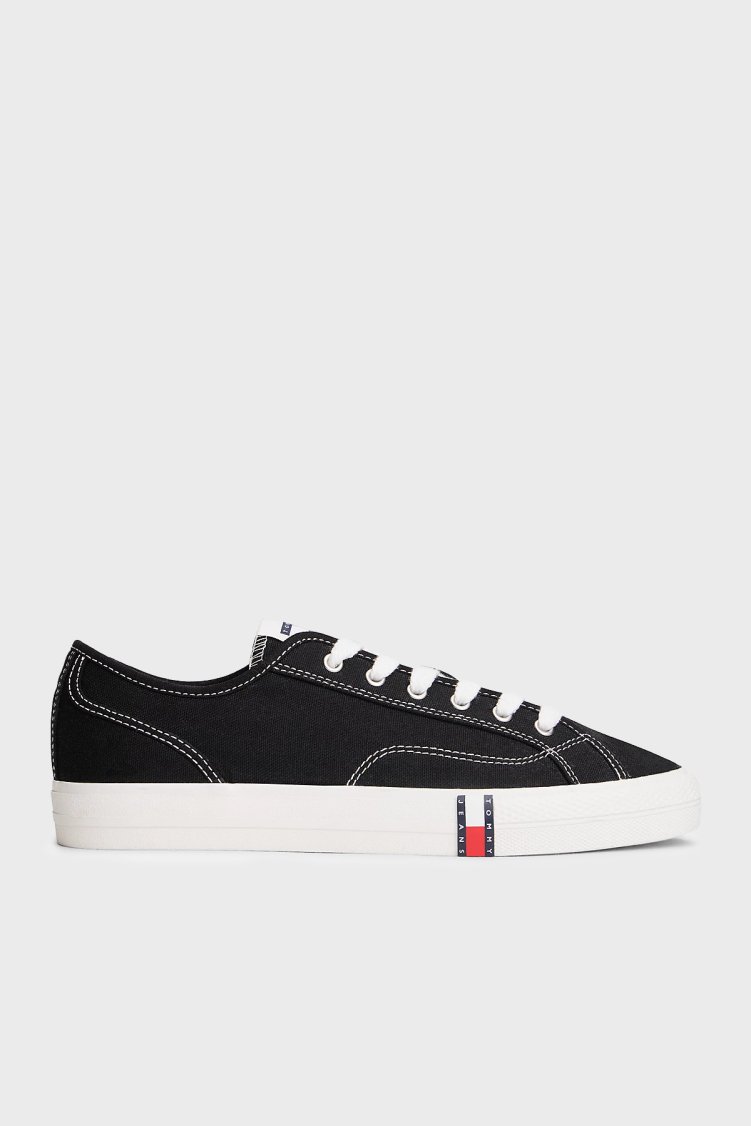 Tommy Jeans Logolu Sneaker Kadın Ayakkabı EN0EN02956 BDS SİYAH - Tommy Jeans