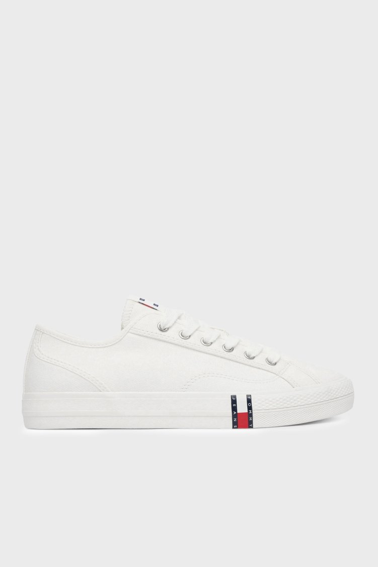 Tommy Jeans Logolu Sneaker Kadın Ayakkabı EN0EN02956 YBL BEYAZ - Tommy Jeans