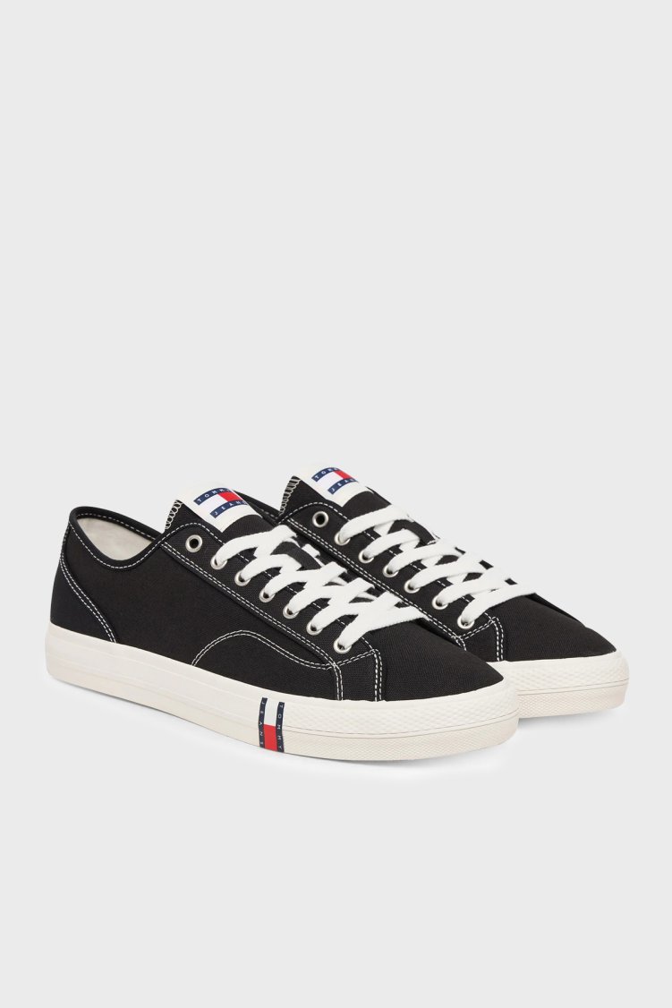 Tommy Jeans Logolu Sneaker Erkek Ayakkabı EM0EM01674 BDS SİYAH - Tommy Hilfiger (1)
