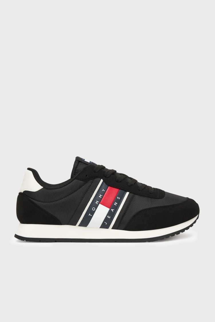 Tommy Jeans Logolu Sneaker Erkek Ayakkabı EM0EM01709 BDS SİYAH - Tommy Jeans