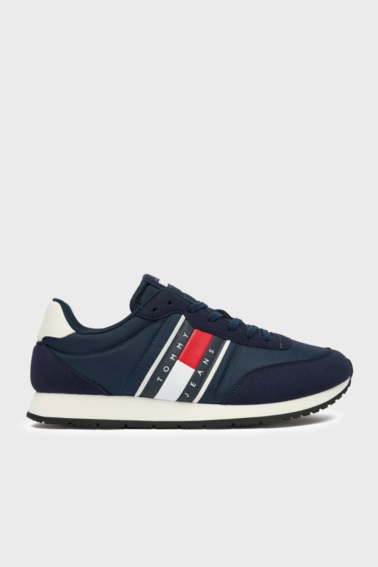 Tommy Jeans Logolu Sneaker Erkek Ayakkabı EM0EM01709 C1G LACİVERT - Tommy Jeans