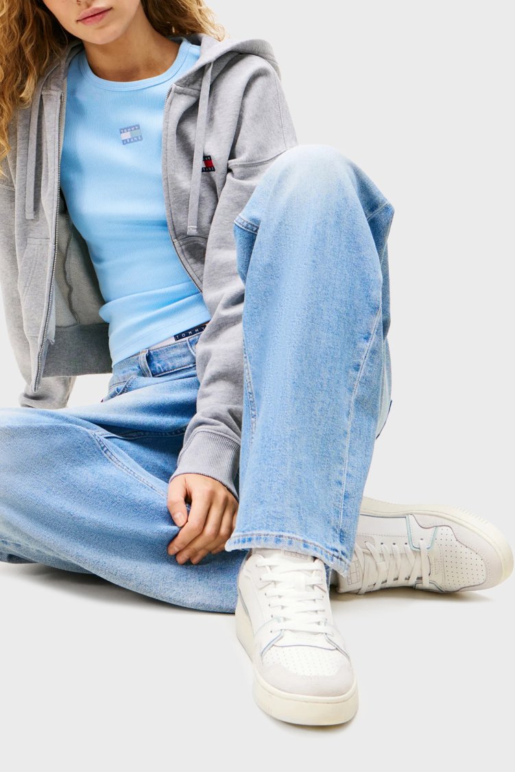 Tommy Jeans Logolu Süet Detaylı Sneaker Kadın Ayakkabı EN0EN02818 0K9 BEJ - Tommy Jeans (1)