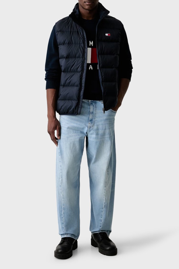 Tommy Jeans Pamuklu Logolu Regular Fit Erkek Kazak DM0DM23413 C1G Lacivert - Tommy Jeans (1)