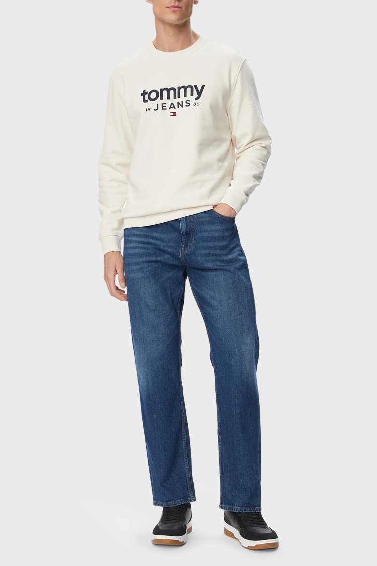 Tommy Jeans Pamuklu Regular Fit Bisiklet Yaka Erkek Sweat DM0DM23392 YBH Beyaz - Tommy Jeans (1)