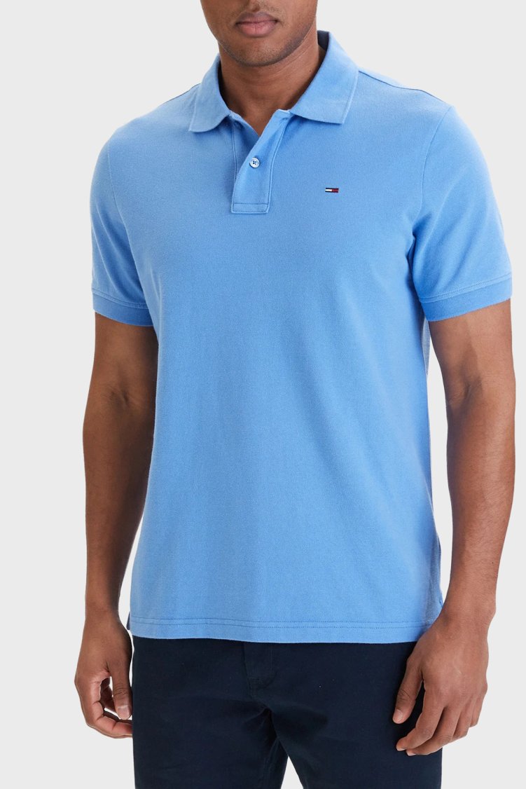 Tommy Jeans Pamuklu Regular Fit Düğmeli Erkek Polo Yaka T Shirt DM0DM22711 C38 MAVİ - Tommy Jeans
