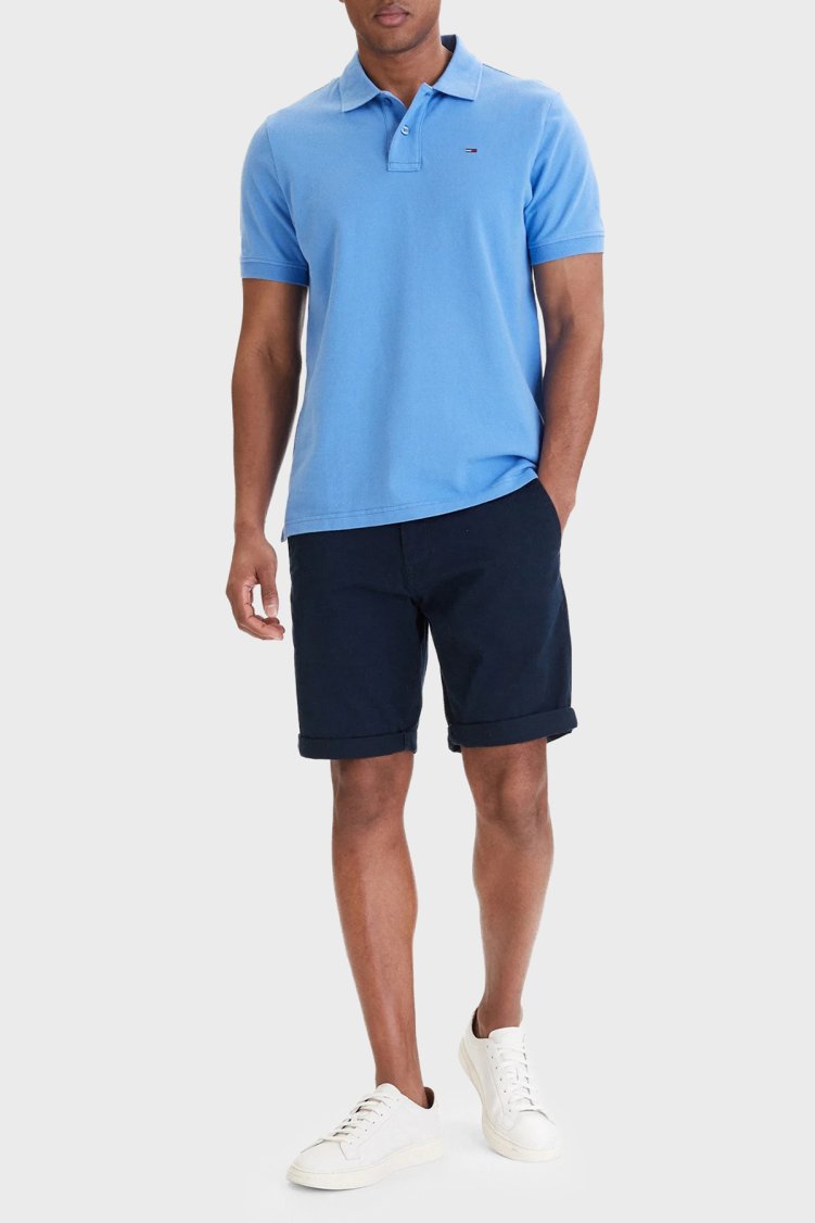 Tommy Jeans Pamuklu Regular Fit Düğmeli Erkek Polo Yaka T Shirt DM0DM22711 C38 MAVİ - Tommy Jeans (1)