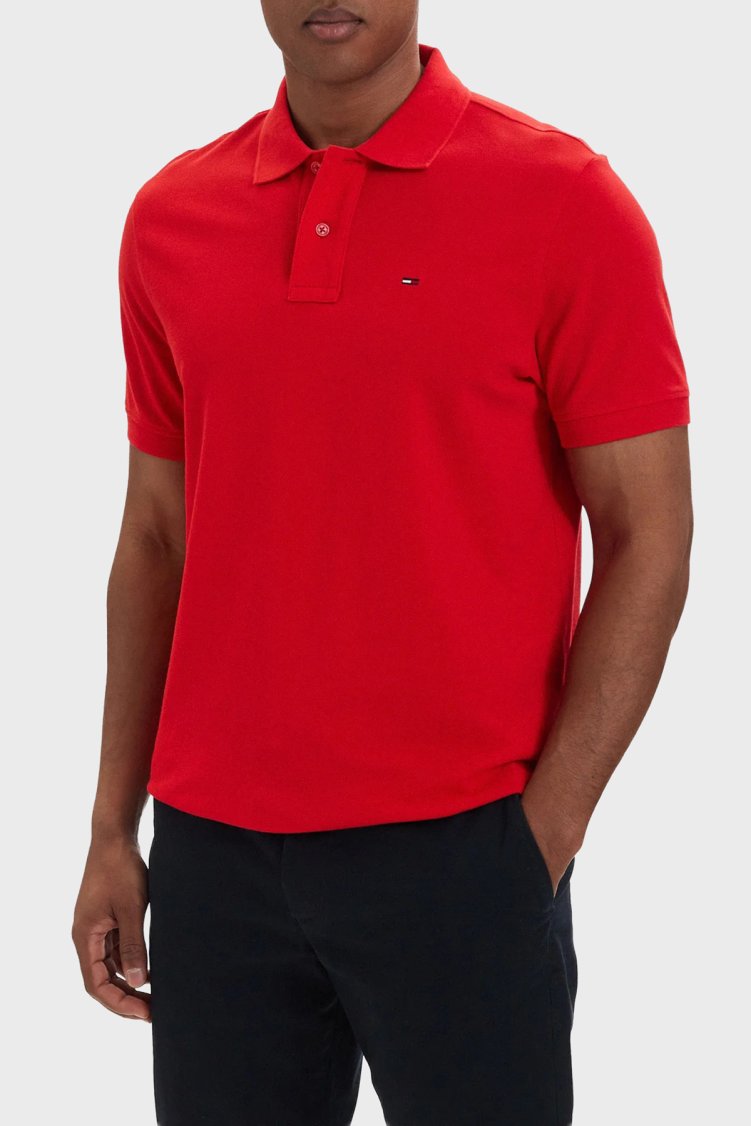 Tommy Jeans Pamuklu Regular Fit Düğmeli Erkek Polo Yaka T Shirt DM0DM22711 XL8 KIRMIZI - Tommy Jeans