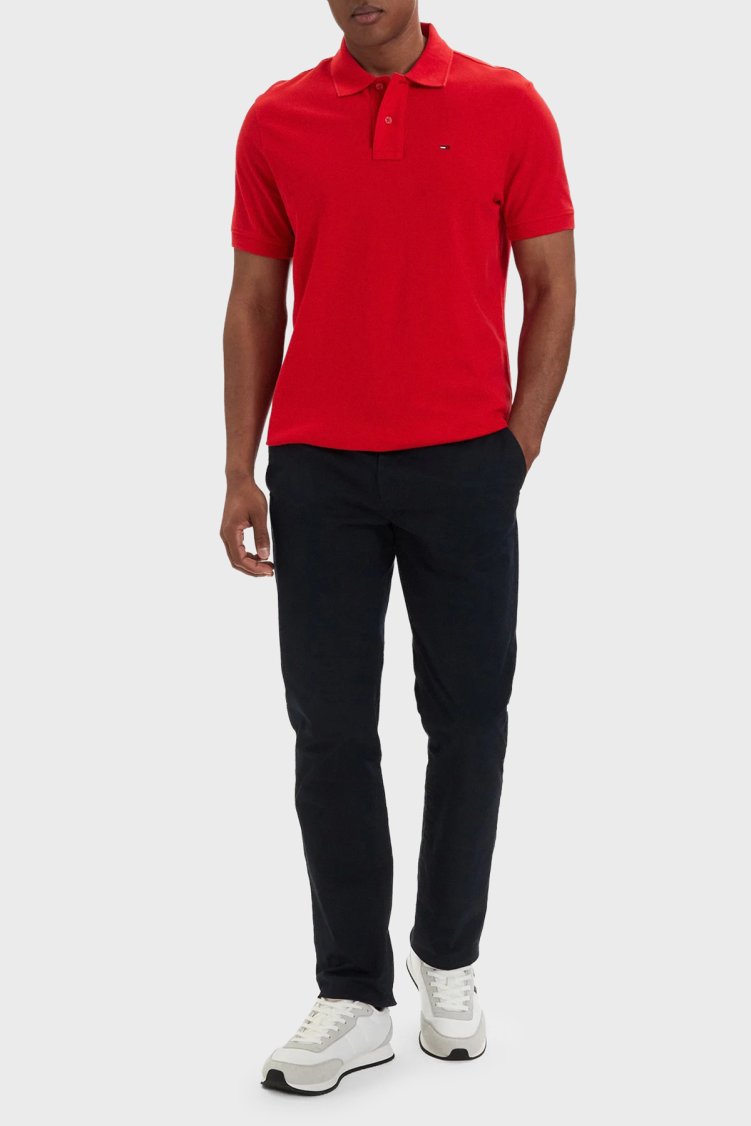 Tommy Jeans Pamuklu Regular Fit Düğmeli Erkek Polo Yaka T Shirt DM0DM22711 XL8 KIRMIZI - Tommy Jeans (1)