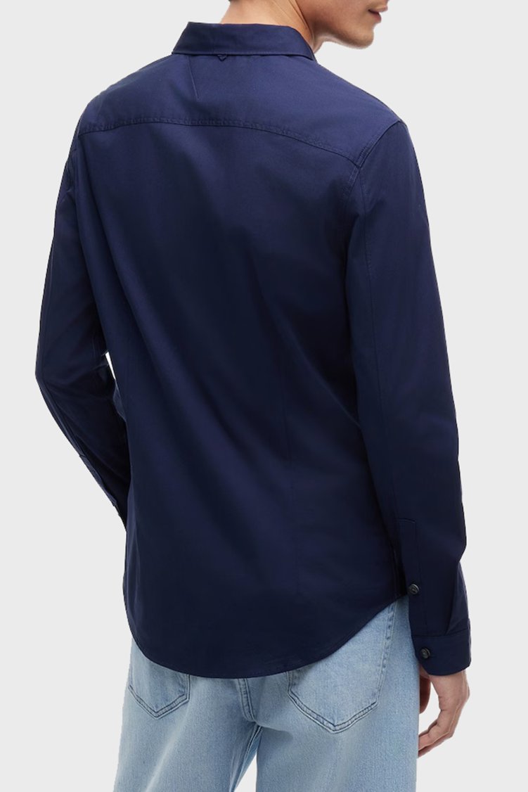Tommy Jeans Pamuklu Regular Fit Logolu Klasik Yaka Uzun Kollu Erkek Gömlek DM0DM22026 C1G LACİVERT - Tommy Jeans (1)