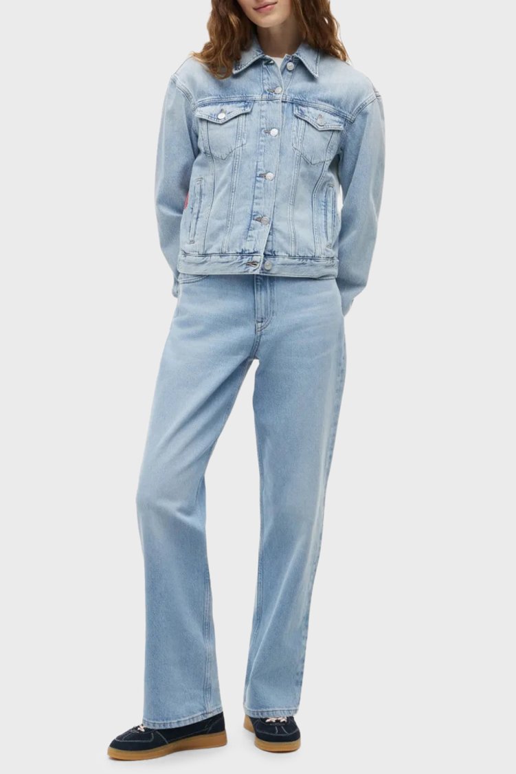 Tommy Jeans Pamuklu Regular Fit Yüksek Bel Jeans Kadın Kot Pantolon DW0DW23018 1AB AÇIK MAVİ - Tommy Jeans (1)