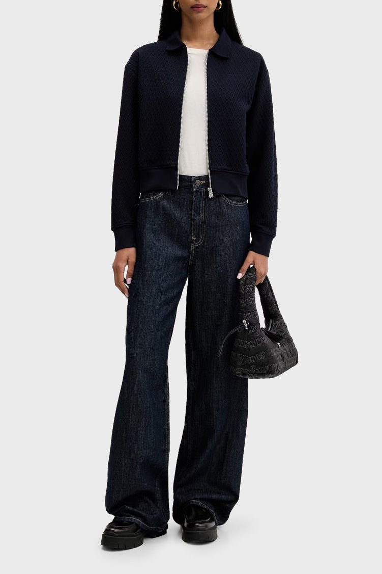 Tommy Jeans Pamuklu Yüksek Bel Geniş Paça Jean Kadın Kot Pantolon DW0DW23093 1BK Mavi - Tommy Jeans (1)