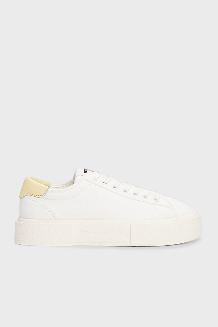 Tommy Jeans Platform Canvas Sneaker Kadın Ayakkabı EN0EN02792 YBL BEYAZ - Tommy Jeans