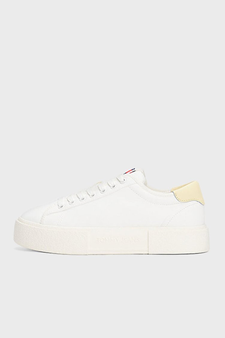Tommy Jeans Platform Canvas Sneaker Kadın Ayakkabı EN0EN02792 YBL BEYAZ - Tommy Jeans (1)